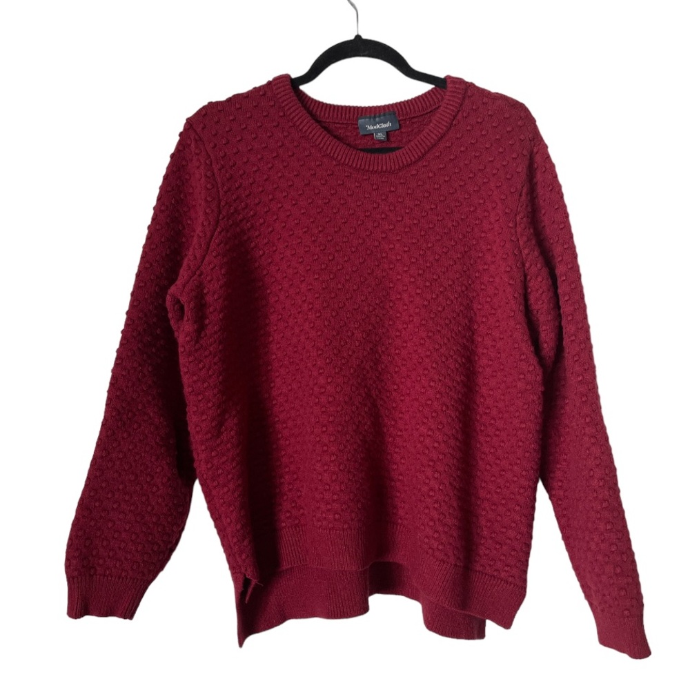 Modcloth Excellent Example Textured Sweater Red size XL - Picture 3 of 13